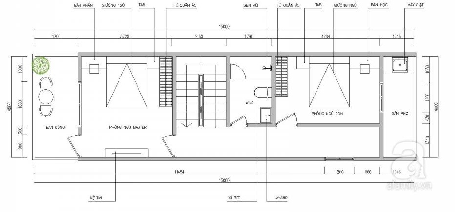 Tư vấn nhà diện tích 4x15m
