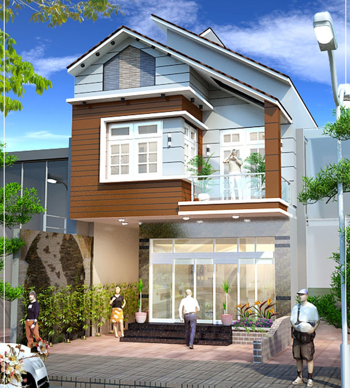 Mẫu thiết kế nhà ống 2 tầng đẹp Mẫu thiết kế nhà ống 2 tầng đẹp