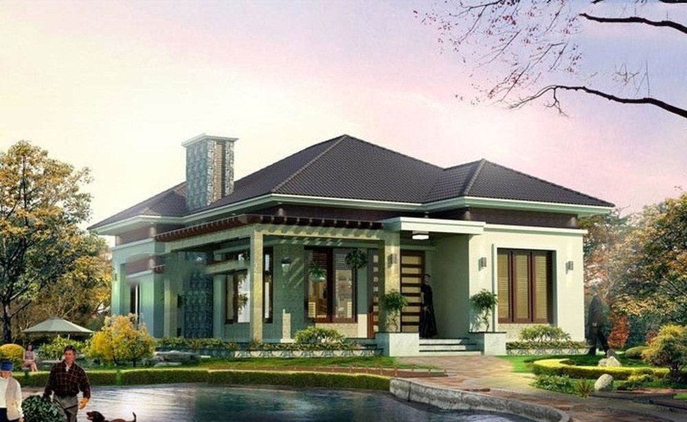Thiết kế nhà biệt thự 1 tầng Thiết kế nhà biệt thự 1 tầng