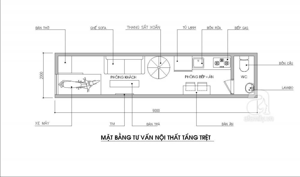 Tư vấn thiết kế nhà ống siêu nhỏ cho gia đình 5 người