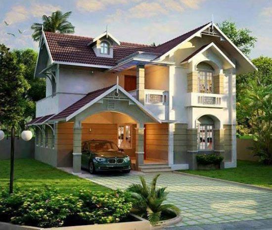Những mẫu nhà 2 tầng mái thái 500 triệu dành cho gia đình đông người