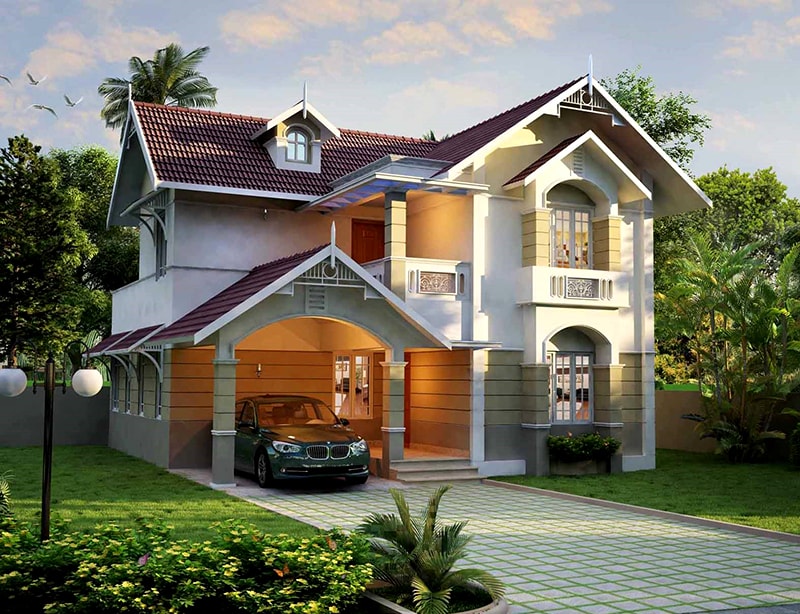 Mẫu nhà biệt thự 2 tầng