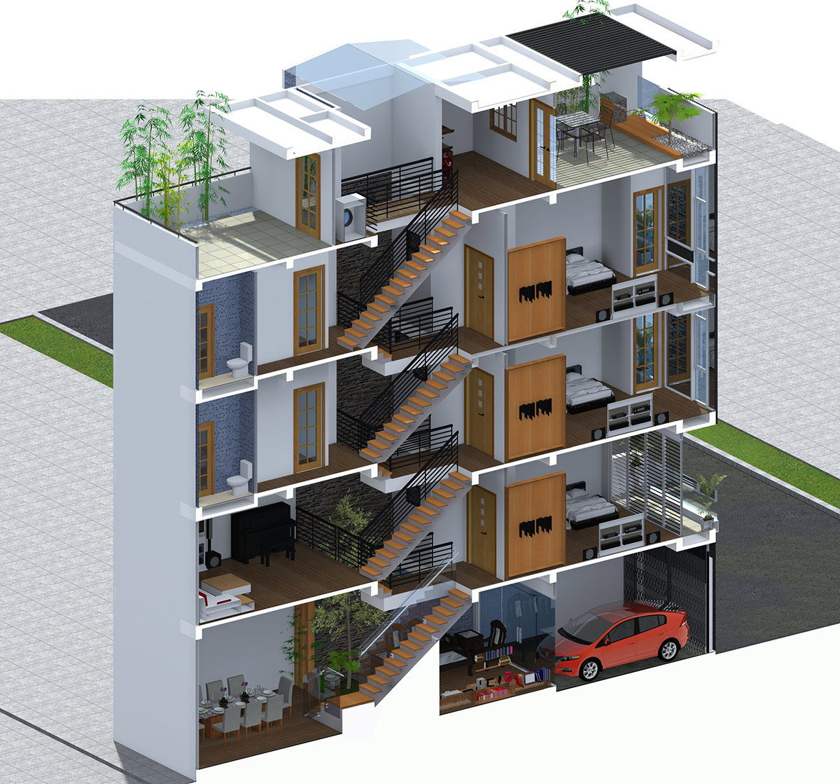 Nhà lệch tầng đẹp Nhà lệch tầng đẹp