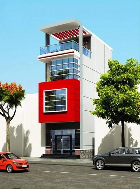 Thiết kế mặt tiền nhà ống 4 tầng Thiết kế mặt tiền nhà ống 4 tầng