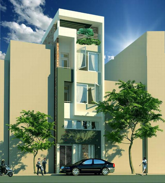 Thiết kế mặt tiền nhà ống 4 tầng Thiết kế mặt tiền nhà ống 4 tầng