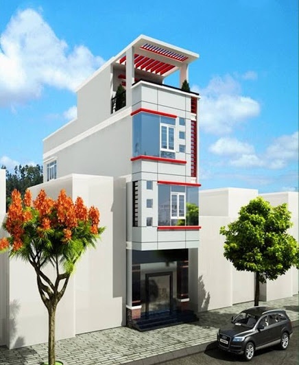 Thiết kế mặt tiền nhà ống 4 tầng Thiết kế mặt tiền nhà ống 4 tầng