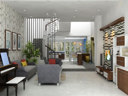 Những mẩu cầu thang đẹp cho nhà ống