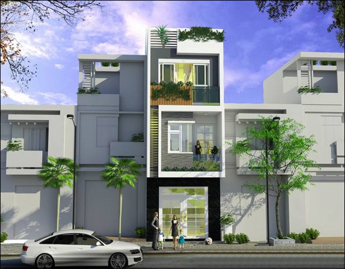 Mẫu thiết kế nhà ống 3 tầng đẹp Mẫu thiết kế nhà ống 3 tầng đẹp