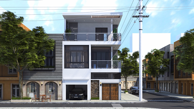 Thiết kế mặt tiền nhà ống