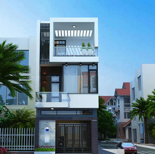 Phối cảnh nhà 2 tầng đẹp