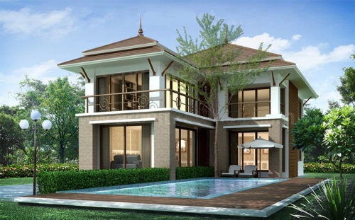 Nhà 2 tầng chữ L