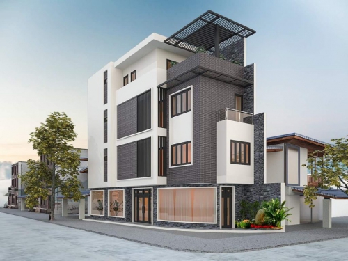 Thiết kế nhà 2 mặt tiền